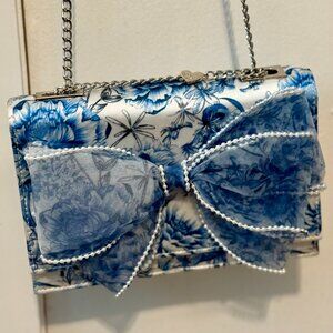 Betsey Johnson Blue Floral Crossbody Bag